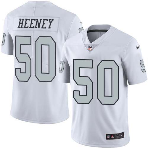 Youth Limited Ben Heeney Nike Jersey White - #50 Rush NFL Oakland Raiders